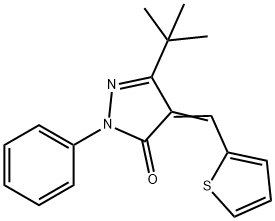 3-(tert-Butyl)-1-phenyl-4-(2-thienylmethylene)-2-pyrazolin-5-one 结构式