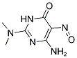 6-AMINO-2-(DIMETHYLAMINO)-5-NITROSOPYRIMIDIN-4(3H)-ONE 结构式