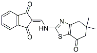 2-(((5,5-DIMETHYL-7-OXO-4,5,6-TRIHYDROBENZOTHIAZOL-2-YL)AMINO)METHYLENE)INDANE-1,3-DIONE 结构式