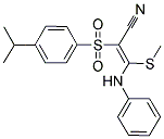 2-((4-(ISOPROPYL)PHENYL)SULFONYL)-3-METHYLTHIO-3-(PHENYLAMINO)PROP-2-ENENITRILE 结构式