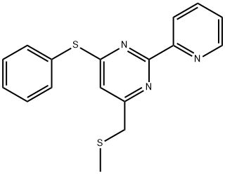 4-[(METHYLSULFANYL)METHYL]-6-(PHENYLSULFANYL)-2-(2-PYRIDINYL)PYRIMIDINE 结构式