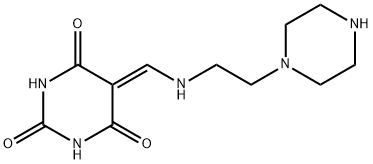 5-[(2-哌嗪-1-基-乙基氨基)-亚甲基]-嘧啶 结构式