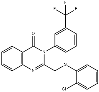 2-([(2-CHLOROPHENYL)SULFANYL]METHYL)-3-[3-(TRIFLUOROMETHYL)PHENYL]-4(3H)-QUINAZOLINONE 结构式