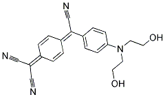 2-[4-((4-(Bis(2-hydroxyethyl)amino)phenyl)(cyano)methylene)-2,5-cyclohexadien-1-ylidene]malonitrile 结构式