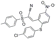 3-(2-(4-CHLOROPHENYLTHIO)-5-NITROPHENYL)-2-((4-METHYLPHENYL)SULFONYL)PROP-2-ENENITRILE 结构式