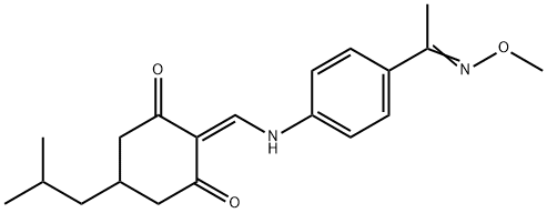 2-(((4-(2-AZA-2-METHOXY-1-METHYLVINYL)PHENYL)AMINO)METHYLENE)-5-(2-METHYLPROPYL)CYCLOHEXANE-1,3-DIONE 结构式