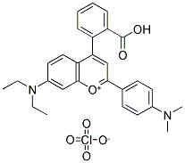 4-(2-CARBOXY-PHENYL)-7-DIETHYLAMINO-2-(4-DIMETHYLAMINO-PHENYL)CHROMYLIUM PERCHLORATE 结构式