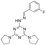 3-FLUOROBENZALDEHYDE (4,6-DIPYRROLIDIN-1-YL-1,3,5-TRIAZIN-2-YL)HYDRAZONE 结构式