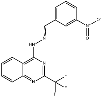 3-NITROBENZENECARBALDEHYDE N-[2-(TRIFLUOROMETHYL)-4-QUINAZOLINYL]HYDRAZONE 结构式