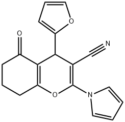 4-(2-FURYL)-5-OXO-2-(1H-PYRROL-1-YL)-5,6,7,8-TETRAHYDRO-4H-CHROMENE-3-CARBONITRILE 结构式