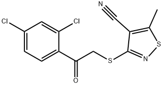 3-([2-(2,4-DICHLOROPHENYL)-2-OXOETHYL]SULFANYL)-5-METHYL-4-ISOTHIAZOLECARBONITRILE 结构式