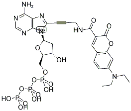DIETHYLAMINOCOUMARIN-5-DATP 结构式