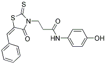 3-[(5E)-5-Benzylidene-4-oxo-2-thioxo-1,3-thiazolidin-3-yl]-N-(4-hydroxyphenyl)propanamide 结构式