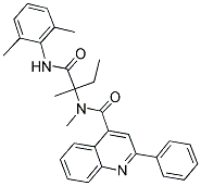 N-(1-(2,6-DIMETHYLPHENYLAMINO)-2-METHYL-1-OXOBUTAN-2-YL)-N-METHYL-2-PHENYLQUINOLINE-4-CARBOXAMIDE 结构式