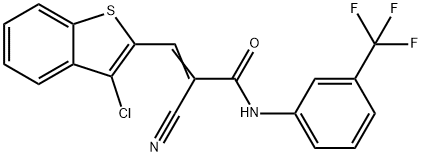 3-(3-CHLORO-1-BENZOTHIOPHEN-2-YL)-2-CYANO-N-[3-(TRIFLUOROMETHYL)PHENYL]ACRYLAMIDE 结构式