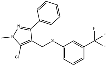 (5-CHLORO-1-METHYL-3-PHENYL-1H-PYRAZOL-4-YL)METHYL 3-(TRIFLUOROMETHYL)PHENYL SULFIDE 结构式