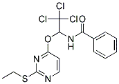 N1-(2,2,2-TRICHLORO-1-([2-(ETHYLSULFANYL)-4-PYRIMIDINYL]OXY)ETHYL)BENZAMIDE 结构式