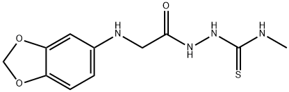 2-(苯并[D][1,3]二氧杂环戊烯-5-基甘氨酰)-N-甲基肼-1-硫代甲酰胺 结构式