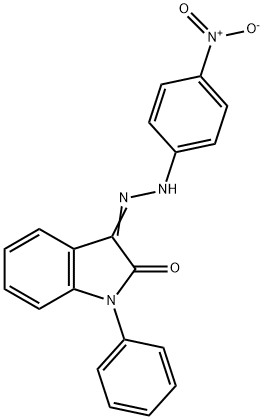 1-PHENYL-1H-INDOLE-2,3-DIONE 3-[N-(4-NITROPHENYL)HYDRAZONE] 结构式