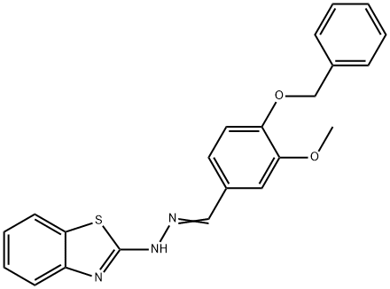 4-(BENZYLOXY)-3-METHOXYBENZALDEHYDE 1,3-BENZOTHIAZOL-2-YLHYDRAZONE 结构式