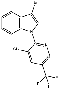 3-Bromo-1-[3-chloro-5-(trifluoromethyl)-2-pyridinyl]-2-methyl-1H-indole 结构式