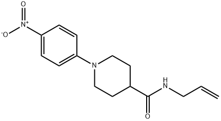 N-烯丙基-1-(4-硝基苯基)哌啶-4-甲酰胺 结构式