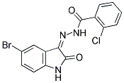 5-Bromo-3-((2-chlorobenzoyl)hydrazidyl)-2-oxoindoline 结构式