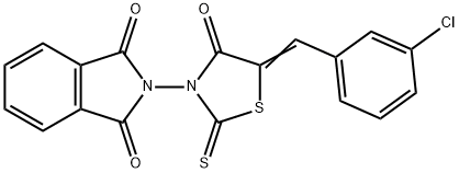 2-(5-[(3-CHLOROPHENYL)METHYLENE]-4-OXO-2-THIOXO-1,3-THIAZOLAN-3-YL)-1H-ISOINDOLE-1,3(2H)-DIONE 结构式