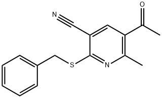 5-Acetyl-2-(benzylsulfanyl)-6-methylnicotinonitrile 结构式