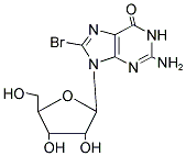 2-AMINO-8-BROMO-9-[3,4-DIHYDROXY-5-(HYDROXYMETHYL)TETRAHYDROFURAN-2-YL]-6,9-DIHYDRO-1H-PURIN-6-ONE 结构式