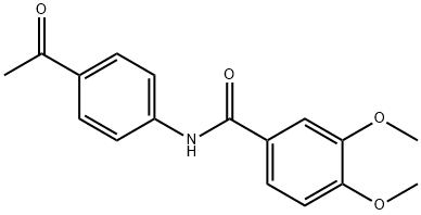 N-(4-乙酰基-苯基)-3,4-二甲氧基-苯甲酰胺 结构式