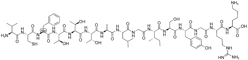 VAL-CYS-PHE-THR-THR-THR-ALA-LEU-GLY-ILE-SER-TYR-GLY-ARG-LYS 结构式