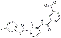 N-[2-METHYL-3-(5-METHYL-BENZOOXAZOL-2-YL)-PHENYL]-3-NITRO-BENZAMIDE 结构式