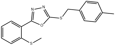 2-[(4-METHYLBENZYL)SULFANYL]-5-[2-(METHYLSULFANYL)PHENYL]-1,3,4-OXADIAZOLE 结构式