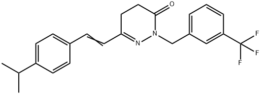 6-(4-ISOPROPYLSTYRYL)-2-[3-(TRIFLUOROMETHYL)BENZYL]-4,5-DIHYDRO-3(2H)-PYRIDAZINONE 结构式