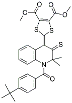 DIMETHYL 2-(1-(4-TERT-BUTYLBENZOYL)-2,2-DIMETHYL-3-THIOXO-2,3-DIHYDROQUINOLIN-4(1H)-YLIDENE)-1,3-DITHIOLE-4,5-DICARBOXYLATE 结构式