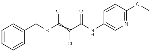 3-(Benzylsulfanyl)-2,3-dichloro-N-(6-methoxy-3-pyridinyl)acrylamide 结构式