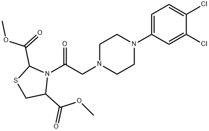 DIMETHYL 3-(2-[4-(3,4-DICHLOROPHENYL)PIPERAZINO]ACETYL)-1,3-THIAZOLANE-2,4-DICARBOXYLATE 结构式