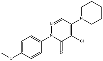 4-CHLORO-2-(4-METHOXYPHENYL)-5-PIPERIDINO-3(2H)-PYRIDAZINONE 结构式