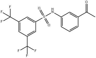 N-(3-乙酰苯基)-3,5-双(三氟甲基)苯磺酰胺 结构式