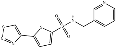 N-(3-PYRIDINYLMETHYL)-5-(1,2,3-THIADIAZOL-4-YL)-2-THIOPHENESULFONAMIDE 结构式