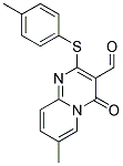 7-METHYL-2-[(4-METHYLPHENYL)SULFANYL]-4-OXO-4H-PYRIDO[1,2-A]PYRIMIDINE-3-CARBALDEHYDE 结构式