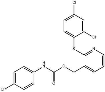 (2-[(2,4-DICHLOROPHENYL)SULFANYL]-3-PYRIDINYL)METHYL N-(4-CHLOROPHENYL)CARBAMATE 结构式