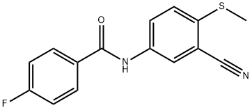 N-[3-CYANO-4-(METHYLSULFANYL)PHENYL]-4-FLUOROBENZENECARBOXAMIDE 结构式