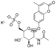 4-METHYLUMBELLIFERYL 6-SULFO-2-ACETAMIDO-2-DEOXY-A-D-GLUCOPYRANOSIDE, POTASSIUM SALT 结构式