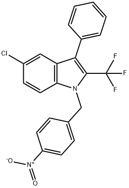 5-氯-1-(4-硝基苄基)-3-苯基-2-(三氟甲基)-1H-吲哚 结构式