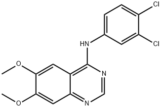 N-(3,4-DICHLOROPHENYL)-6,7-DIMETHOXY-4-QUINAZOLINAMINE 结构式
