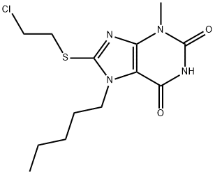 8-[(2-Chloroethyl)sulfanyl]-3-methyl-7-pentyl-3,7-dihydro-1H-purine-2,6-dione 结构式