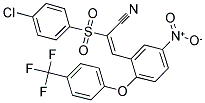 2-((4-CHLOROPHENYL)SULFONYL)-3-(5-NITRO-2-(4-(TRIFLUOROMETHYL)PHENOXY)PHENYL)PROP-2-ENENITRILE 结构式