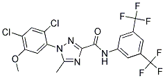 N-[3,5-BIS(TRIFLUOROMETHYL)PHENYL]-1-(2,4-DICHLORO-5-METHOXYPHENYL)-5-METHYL-1H-1,2,4-TRIAZOLE-3-CARBOXAMIDE 结构式